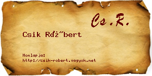 Csik Róbert névjegykártya