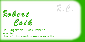 robert csik business card